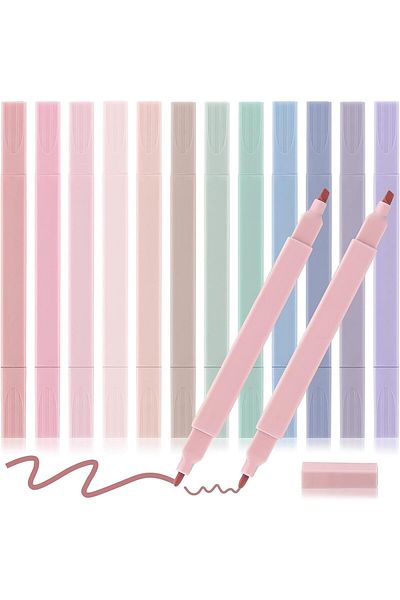erorex Highlighters Pen 12 Pcs No Bleed Aesthetic Highlighters With Chisel Tip Pastel Markers Multicolor