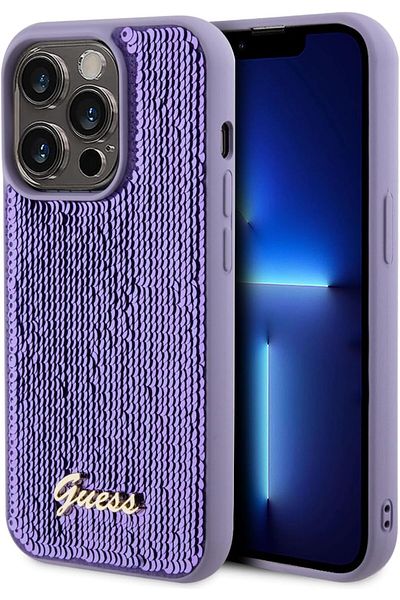 CG Mobile For Iphone 15 Pro Case Sequin Script Case With Metal Logo Anti Scratch Drop Resistant Shockproof