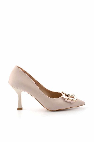 Bambi Klassische, matte, nackte Satin-Damenschuhe mit Absatz – K 01596189138