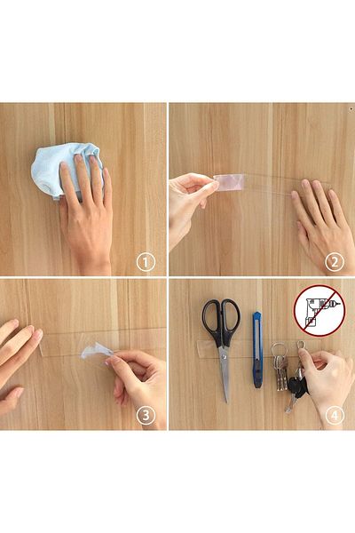 erorex شريط لاصق مزدوج الجوانب من Magic Improvement بطول 3 أمتار، شفاف، لا يترك أثرًا، قابل لإعادة الاستخدام والغسل