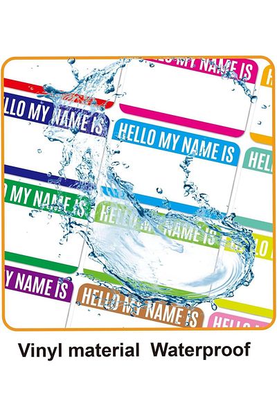 erorex Name Tag Stickers 96 Pcs Waterproof Name Stickers 'Hello My Name Is Stickers 12 Colors Peel And