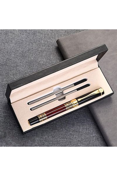 erorex Expert Ballpoint Pen Black With Chrome Trim Luxury Ballpoint Line 0.5Mm Tip Come With 2 Pieces