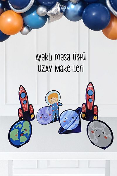PEKSHOP Σετ Πίνακα Πόδι με θέμα Space Επιτραπέζιες πλακέτες γενεθλίων