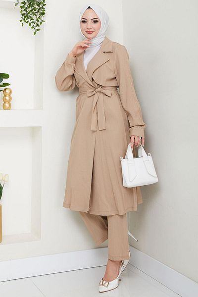 hafsamina Летен двуредов тренчкот, костюм от две части HM2703
