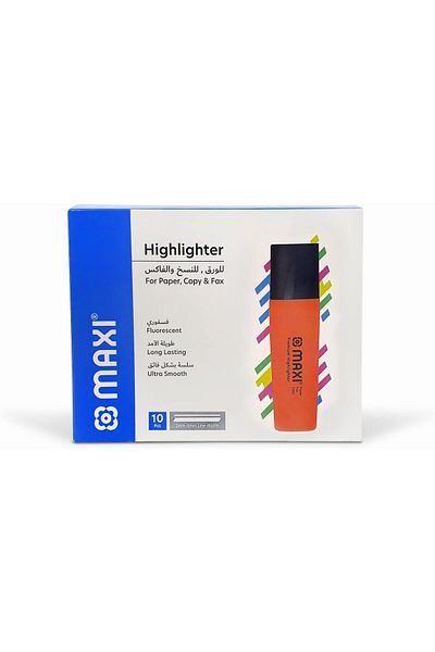 erorex Super Fluorescent Premium Highlighter Box Of 10Pc Orange Ultra Smooth For Paper Copy And Fax