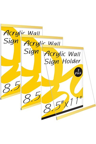 erorex A4 Acrylic Sign Holder Wall Mount Plastic Display Frames With Adhesive Tape And Magnetic Strip