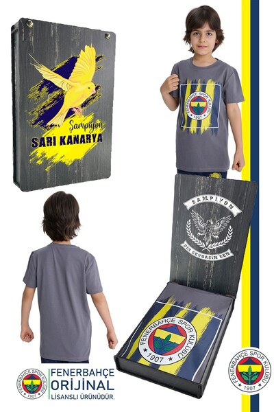 Fenerbahçe Orijinal Renkli Logo Sıfır Yaka Çocuk T-Shirt Hediyelik UV Baskılı...