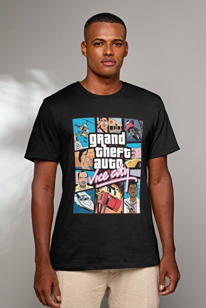Texclusive Μπλουζάκι GTA Vice City Μαύρο Unisex