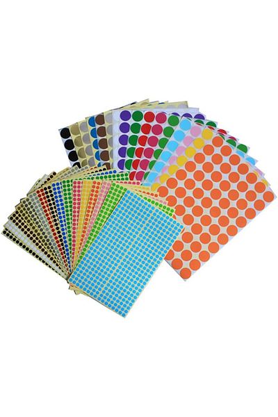 erorex 7776 Pieces 32 Sheets Round Dot Stickers 6 Mm 19 Mm 16 Colors Marking Dots Adhesive Dots Colorful