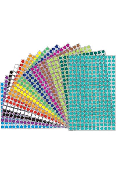 erorex 6300 Pieces Colored Dots 6 Mm Round Dot Stickers Colored Dots Stickers Color Coding Stickers Small