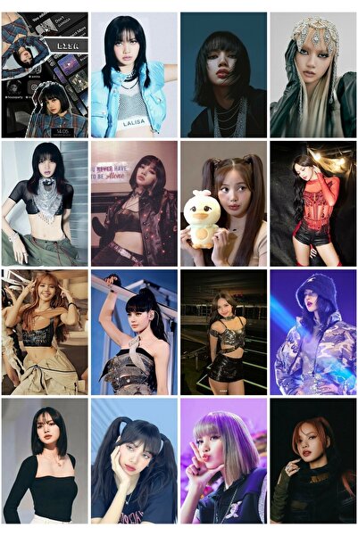 Sticksy KPOP- Blackpink - Lisa tasarımlı desenli 16 ' lı fotokart seti