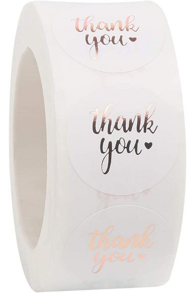 erorex Self Adhesive Thank You Sticker Roll 1 Inch Suitable For Wedding Party Envelope Corporate Gift