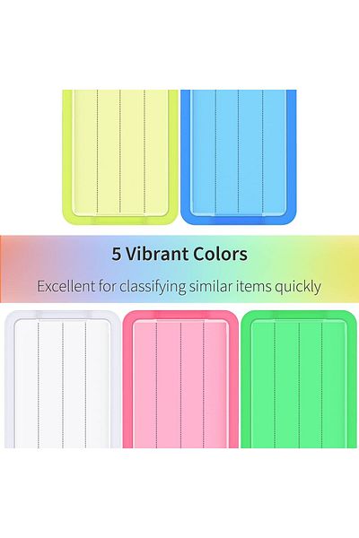 erorex Key Chain 50 Pcs Classified Tag Luggage Assorted Color Plastic Key Chain Labels For Pets Hotel Home