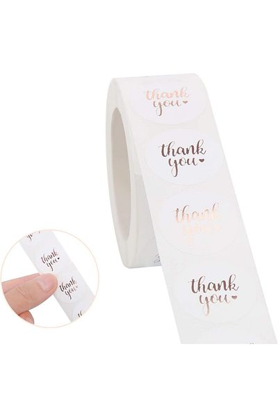erorex Self Adhesive Thank You Sticker Roll 1 Inch Suitable For Wedding Party Envelope Corporate Gift