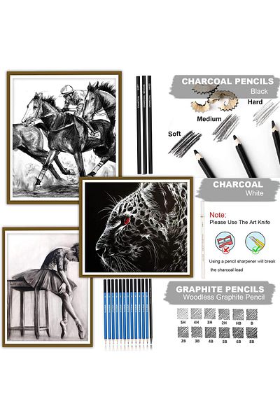 erorex Drawing Pencils Set 33 Pcs Drawing Kit And Drafting Pencil Professional Sketch Pencils Set For