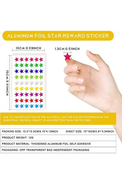 erorex 2700 Pcs Star Stickers Small Foil Star Sticker Kid Star Stickers Colorful Self Adhesive Star