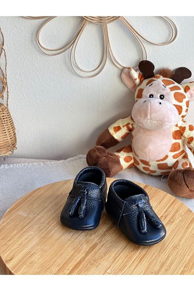 Li Puna Bony Navy Blue Genuine Leather Baby Moccasin