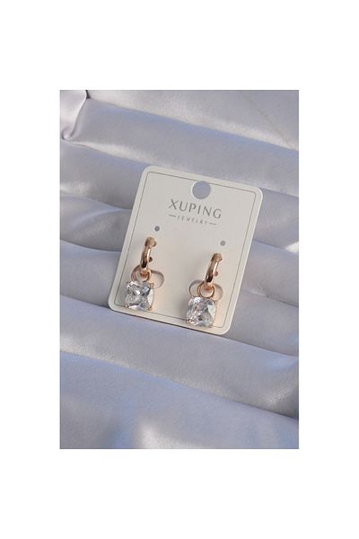 Skygo Rose Colored Zircon Cubic Zirconia Xuping Hoop Earrings - Tj-bkp9364
