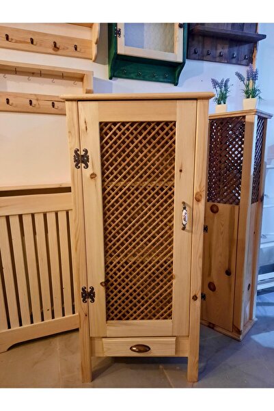 handwood Ahşap Hazeran Dolap Tek Kapaklı Tamamı Doğal Çam Özel Renk Mutfak Do...