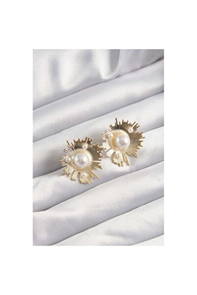 Skygo أقراط من حبات اللؤلؤ اللامعة من حجر الزركون الذهبي النحاسي - TJ-BKP9505