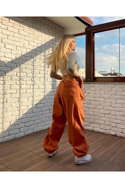 KOTOLOG Unisex Urban Baggy Parachute Pant - I Φαρδύ πόδι, Χαλαρή εφαρμογή, Ρυθμιζόμενο βαμβακερό ύφασμα