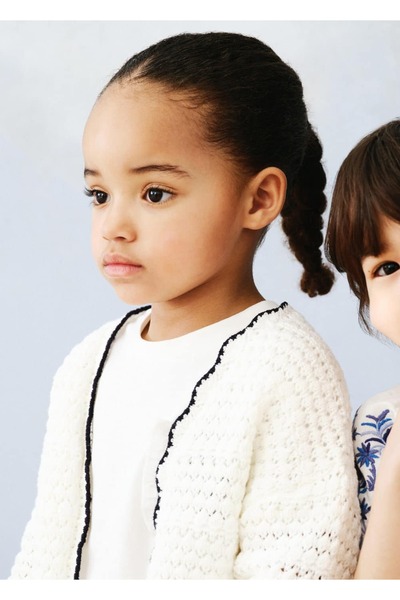 MANGO Baby Uçları kontrast renkli hırka