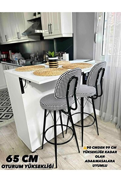 The SANDALYE SHOP Yeni Dolce Bar Sandalyesi 65 cm Oturum Yüksekliği.Kazayağı ...