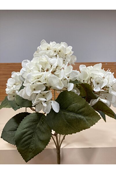 PLUS HOME زهرة صناعية متعددة 5 قطع كوبية بيضاء