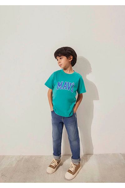 Mavi Logo Printed Green Boy's T-Shirt m 6610030 -71711