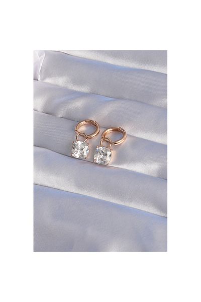 Skygo Rose Colored Zircon Cubic Zirconia Xuping Hoop Earrings - Tj-bkp9364