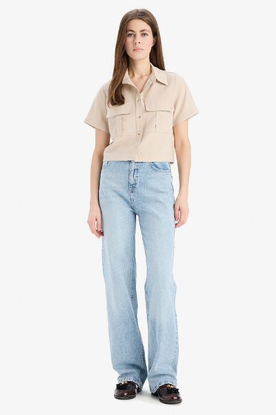 DeFacto Crop Pocket Short Sleeve Shirt C4784Ax25Sp