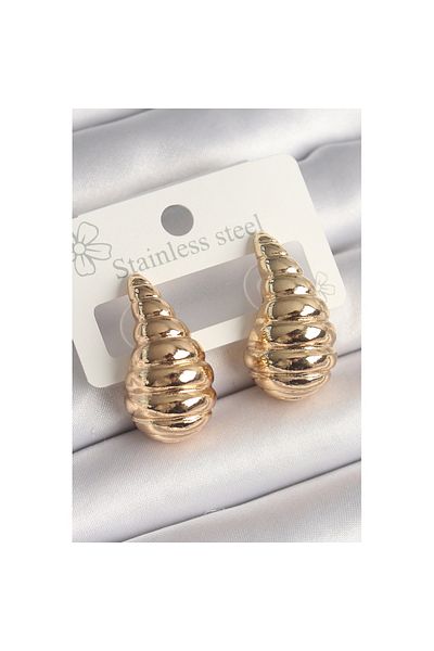 Skygo Brass Gold Color Embroidered Drop Model Women's Earrings - Tj-Bkp10257