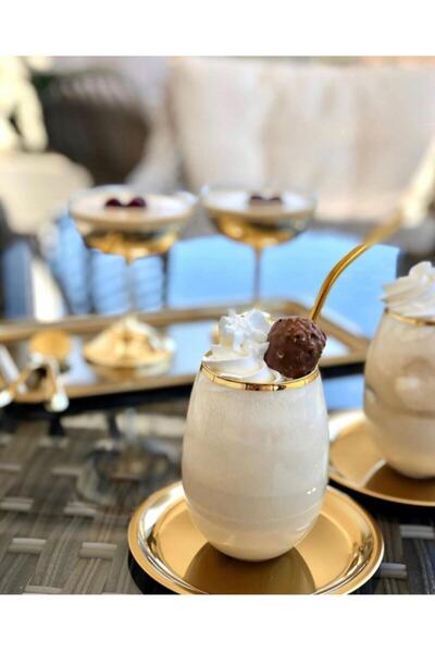 LOVYCO Gold Yuvarlak Sunum Tepsi Altın Renk Metal Tepsi 12 Cm,%100 Titanyum Kaplama 1 Adet