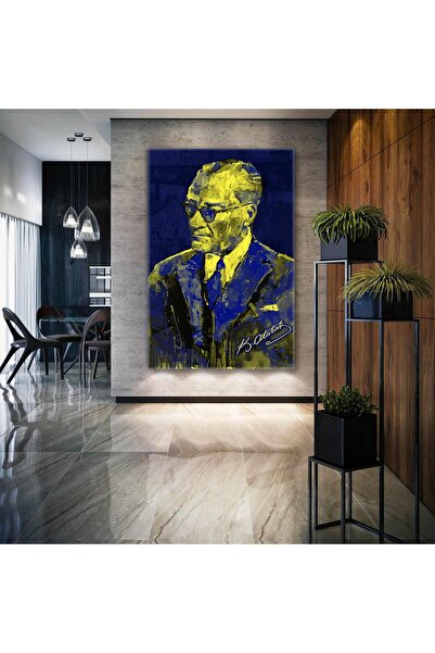 SML TABLO Mustafa Kemal Atatürk İmzası Fenerbahçe Sarı Ve Lacivert Çerçeveli ...