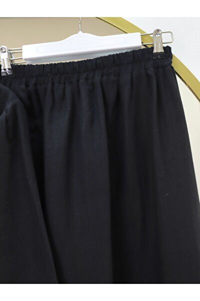 Modamorfo Stand Collar Oval Cut Blouse Skirt Set - Black