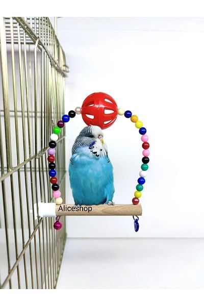 Alice Budgie Budgie Perch with Bells