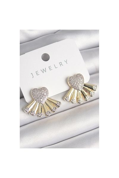 Skygo Silver Color Zircon Stone Heart Model Women's Earrings - Tj-Bkp10205