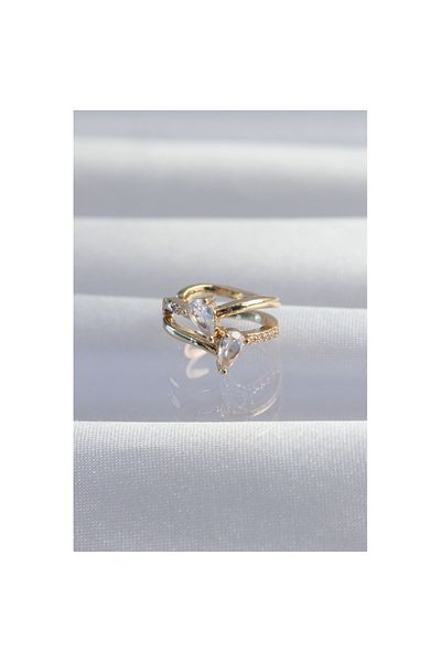 Skygo Brass Gold Color Zircon Stone Drop Earcuff Earrings - Tj-Bkp9335