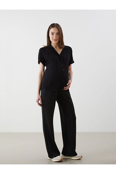 LC Waikiki Elastic Waistband Abdominal Panel Bottom S5Fn08Z8Nvy Maternity Sweatpants