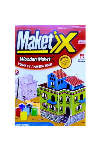 Kuzey Vip Letter Can Be Painted Wooden Mansion 6 Colors Wood Educational Toy for Acrylic Paint
