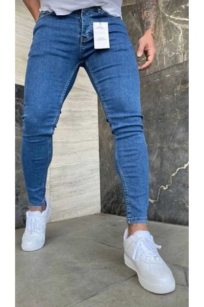 Denim Ανδρικό τζιν παντελόνι - Slim Fit Blue Skinny Leg Dumemi