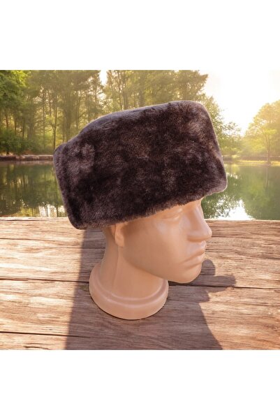 AbbasShop Hakiki Deri Yuvarlak Model Fes Gerçek Deri Kafkas Kalpağı Bere Şapk...