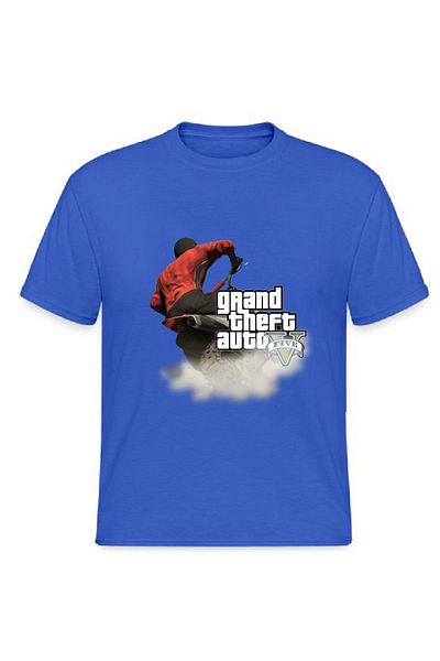 makiteks Tricou cu imprimeu supradimensionat cu gâtul turn GTA5 (Five Taarruz Punto) Bărbați Unisex Alb Negru Gri