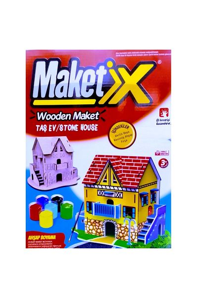 Kuzey Nurse Nurse Toy - Wooden House Makeup 6 Colors Acrylic Paint