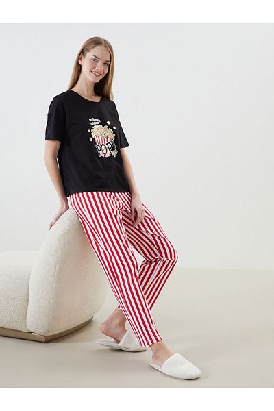 LC Waikiki New Season Crew Neck Printed Women's Pajama Set - S51739Z8