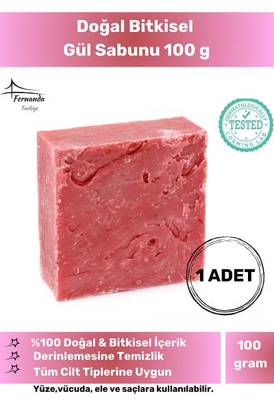 Fernanda 100% Organic Rose Soap - Fragrance, Whitening and Moisturizing 100g