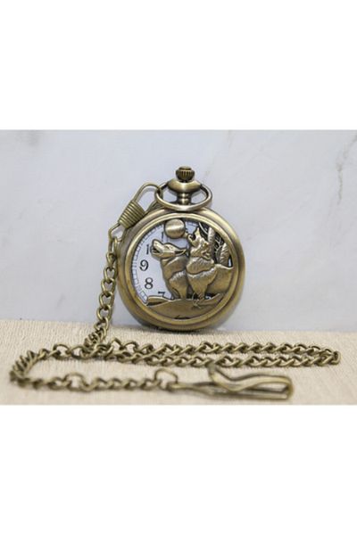 QUARTZ Wolf Design Chain Link Watch
