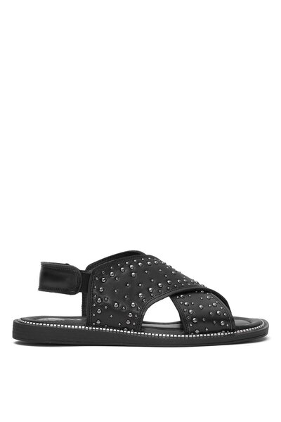 Venüs Дамски сандали от естествена кожа - черни 2512204Y