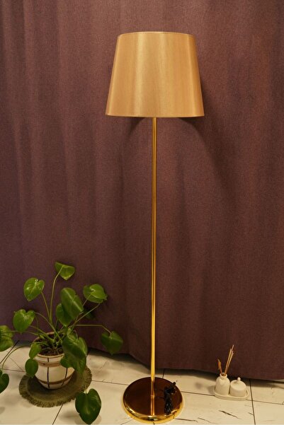 retro home design Bal Renkli Kumaş Şapkalı Gold Renkli Lambader Dekoratif Yatak Odası Salon