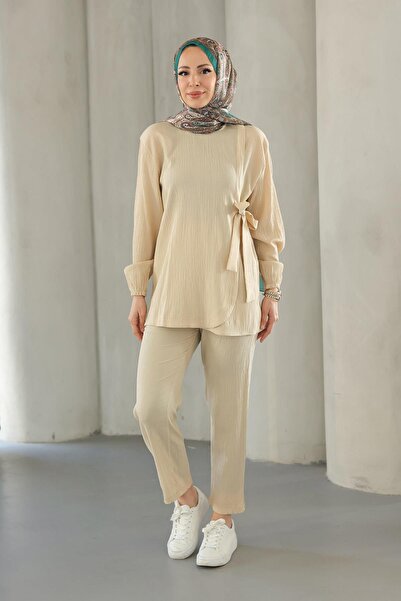 MİSSKAYLE Beige Detailed Suit Lacing